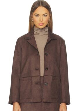 Elodie faux suede blazer in brown